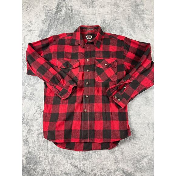 Men’s galyans heavy flannel workwear, large red plaid excellent condition - Picture 1 of 8